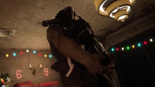 Sensual Assaultron gets her Christmas gift (it's a big fuckin penis)