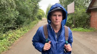 #376 Guy catches guy jerking off in the woods and joins to fuck him