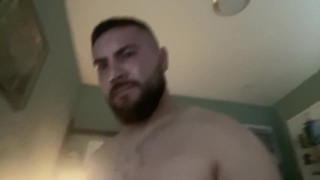Bearded man and his humongous rod breeds