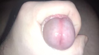 Closeup masturbation uncut cock