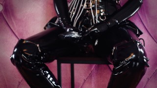 Latex Strap-on SISSY FUCK point of view FEMDOM POV video - rubber Mistress dirty talk