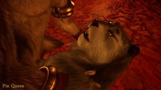 Wolf and gray tiger found a secluded spot in a cave to secretly have sex - Wild Life