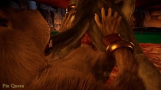 Wolf and gray tiger found a secluded spot in a cave to secretly have sex - Wild Life