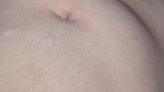 Chubby teen cums after No Nut November (1 month load)