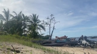 Teasing exhibitionism at the beach