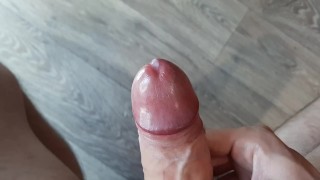 Russian guy watches porn and jerks off his big cock