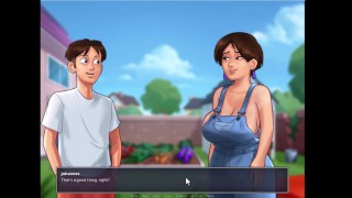 Summertime saga - Diana gave me a handjob while i sucked her tits