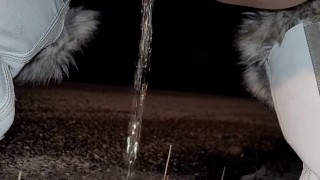 Desperation Pee in snow in - 21 weather on random road