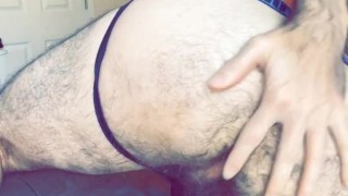 Spanking and playing with my big hairy ass getting it ready for a good fuck teaser