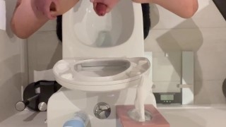 Masturbating and cumming in the toilet
