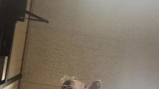 Upward view of me jacking off. Watch me cum on the camera! Leave comments below.