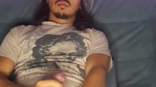 Jerking Off my Hard Cock Watching Porn - Aoki Madsen