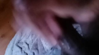 Stroking my big black cock