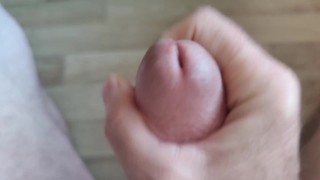 Attractive glans, quick wanking and delicious cum. Cum was eaten behind the stage)