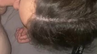 HORNY BRUNETTES BEGS ME TO SUCK ON MY COCK AND THEN RIDES MY COCK REVERSE COWGIRL UNTIL SHE CUMS