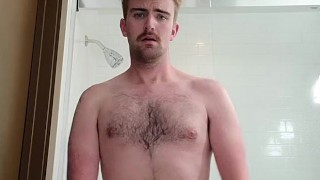 GREAT CUMSHOT FROM OTTER IN HOTEL ROOM SHOWER