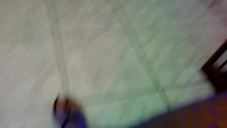 White long toenails and blue fishnets teasing
