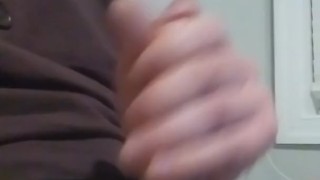 Stroking my cock once more for you