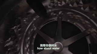 Landlord stuffs female tenant in washing machine and fucks