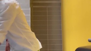 Quick piss in a public bathroom