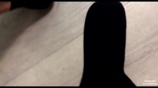 The athlete JERKS OFF His PENIS with White SOCKS and squirts CUM on Black SOCKS! Foot Fetish!