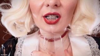 Pissing and saliva fetish porn video - fetish MILF bratty training dirty talk POV