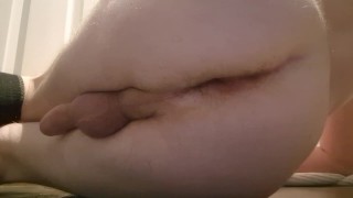 Making butt plug completely deep lost in gaping wet open ass