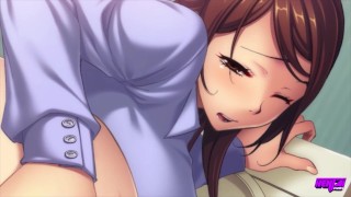 Hentai Pros - MILF Rides Dick While Her Friend  From Her Loud Moaning