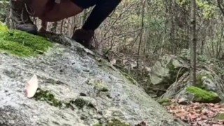  taking a long piss outdoor - piss waterfall