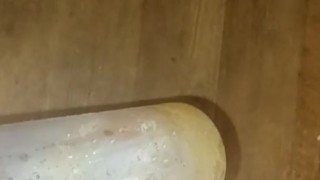 Sean pissin in a bottle