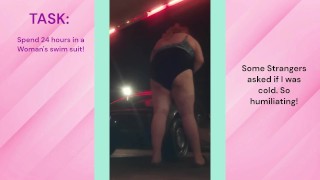 Dare: Wear a Womans Swim Suit for 24 hours! CAUGHT!
