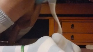 Femboy enjoys knotted dildo