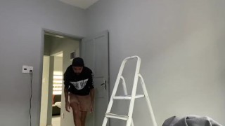 Horny big cock painter