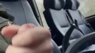 Public jerk and cum