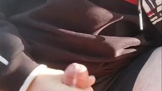 Anal Love! Pervert in the woods jerking off squirting Public