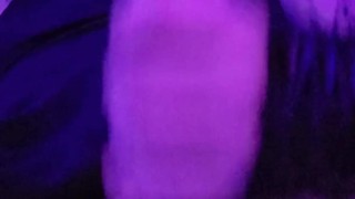 Femboy plays with condom