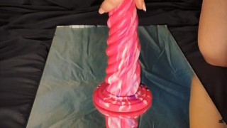 Watch as I stretch my tight pussy with thick new dildo Charlie the Unicorn