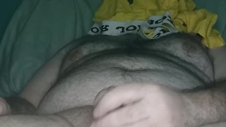 Nasty hairy Chub jacks off and cums