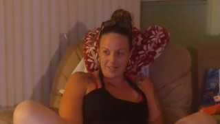 Filming Roommate Smoke Cigarettes In Her Bra and Panties Part 2