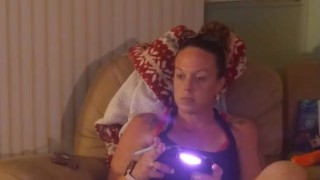 Filming Roommate Smoke Cigarettes In Her Bra and Panties Part 2