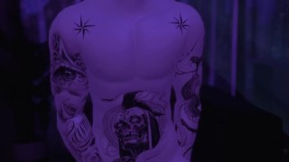 Kayden cums while masturbating solo in VR