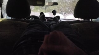 Jerking off in the parking lot until i cum almost got caught