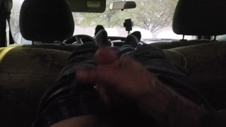 Jerking off in the parking lot until i cum almost got caught