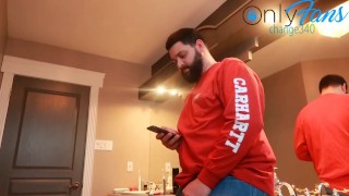 Seduced my gay buddy into the WASHROOM while my friends were over and ALMOST GOT CAUGHT