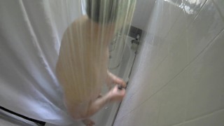 Kudoslong is naked in the shower from above he washes and starts wanking and his penis becomes erect