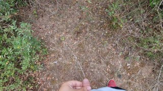 Piscio con il mio cazzo piccolo in pineta