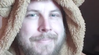 Bear hoodie keeps this bear warm