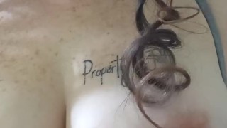 Playing with my pierced tits