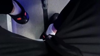 Risky PUBLIC NIKE CUMSHOT in a bus