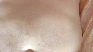 Chubby boy eats his own cum